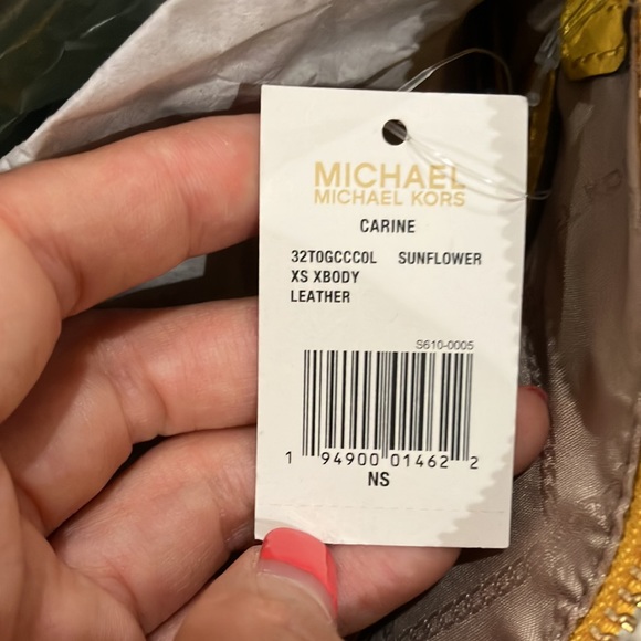 MICHAEL KORS Carine Extra-Small Studded Pebbled Leather Crossbody Bag 32T0GCCC0L - Picture 9 of 13